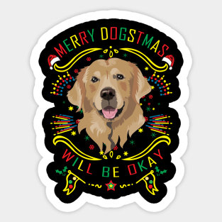 Merry Dogstmas Happy Holiday Sticker